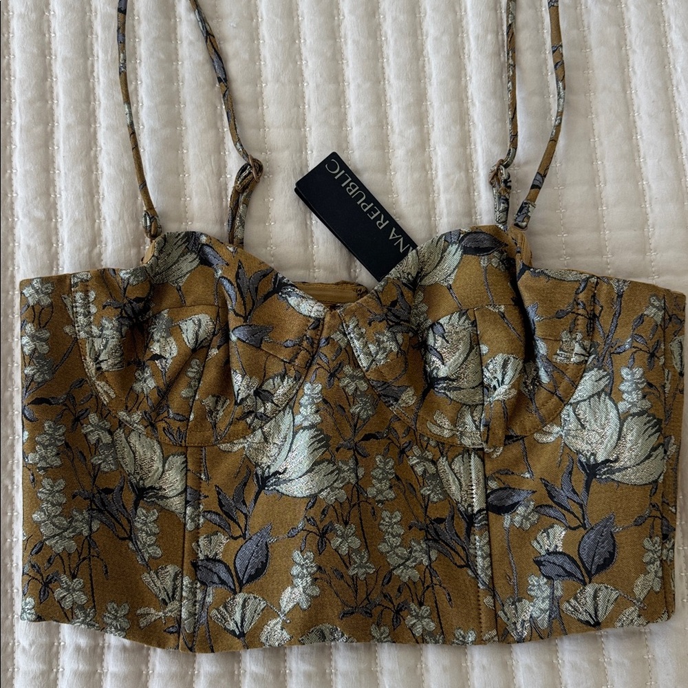 NWT Banana Republic Cora Brocade Bustier Top | size 0 - Picture 4 of 5